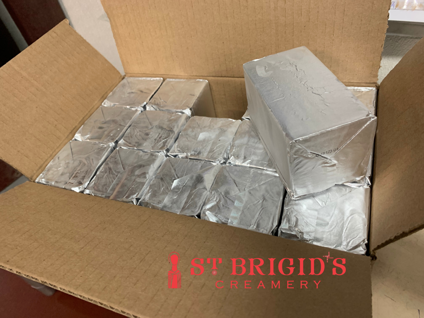 Case of Bulk ST BRIGID'S Unsalted 15x1lb case (Plain Foil)